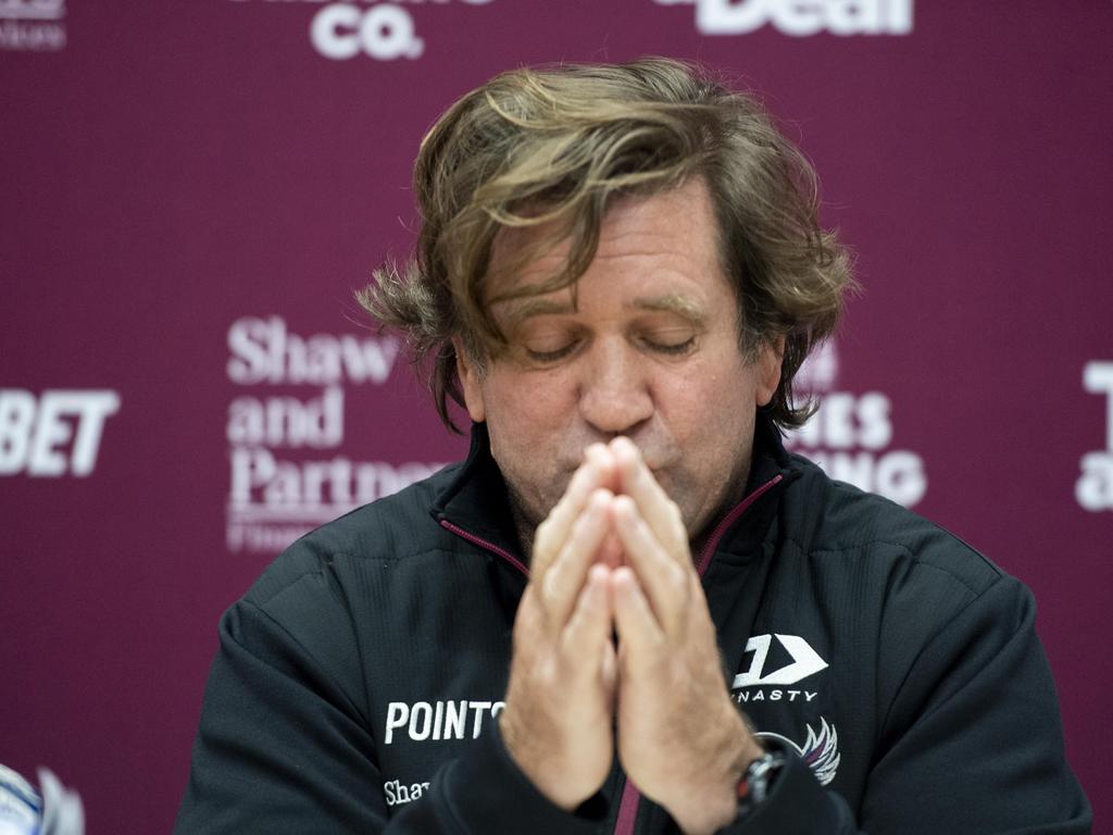 Manly coach Des Hasler is under plenty of pressure. Picture: Daily Telegraph / Monique Harmer