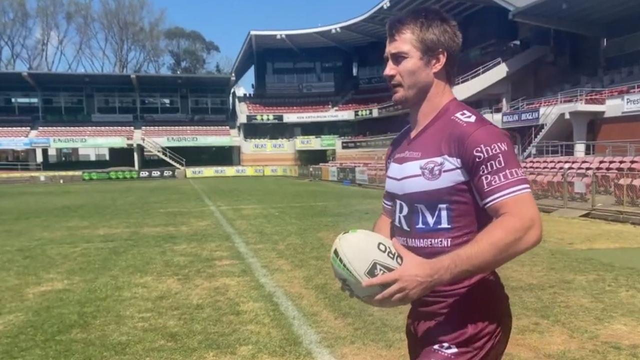 Kieran Foran back in Sea Eagles colours. Picture: Manly Media/Supplied.