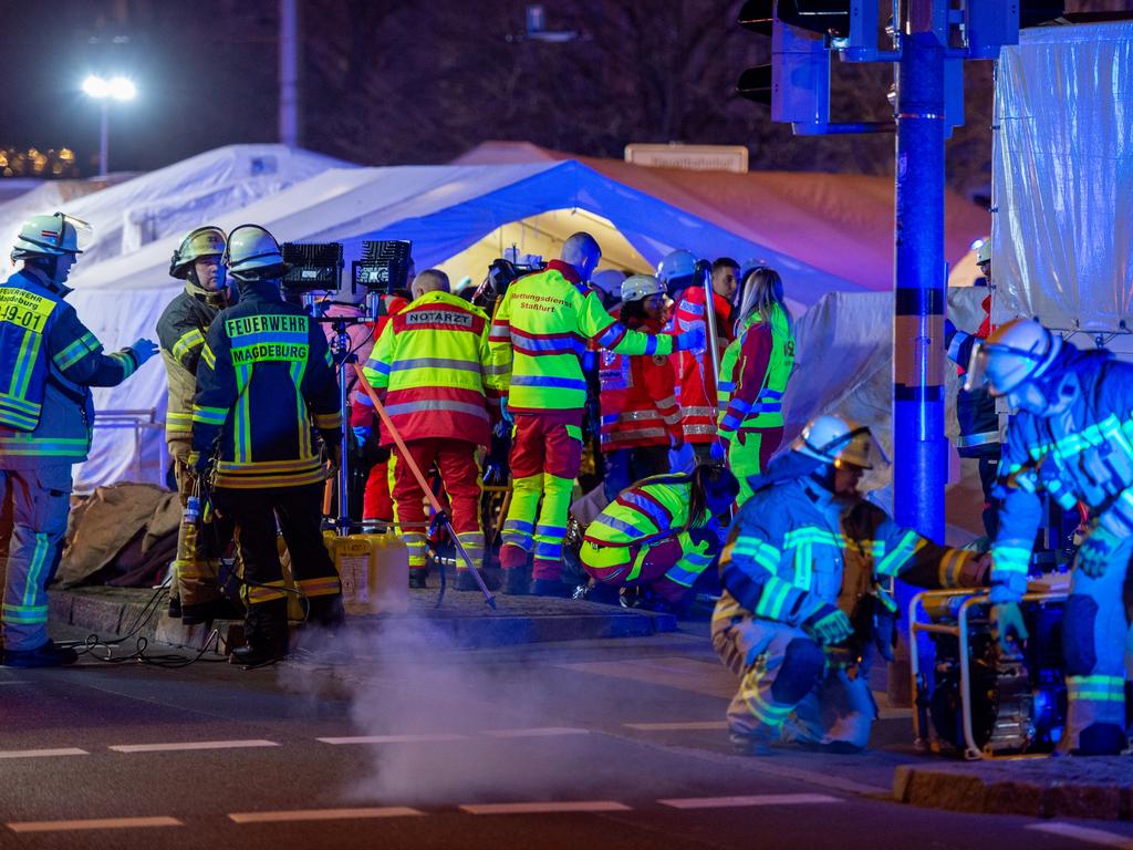 First responders at the car-ramming terror incident on December 20 in Magdeburg, Germany, which left five people dead and 200 injured. Picture: Craig Stennett/Getty Images