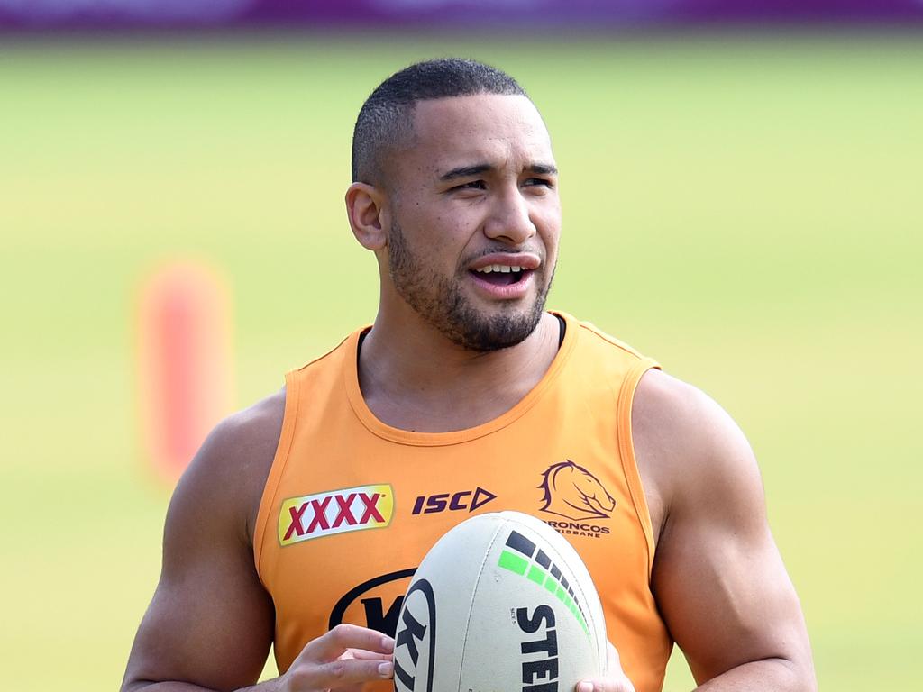 Jamil Hopoate during his playing days with Brisbane. Picture: AAP Image/Dan Peled.