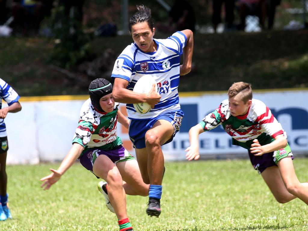 Savage on the burst for Cairns Brothers during an U14s match in 2016. Picture Stewart McLean