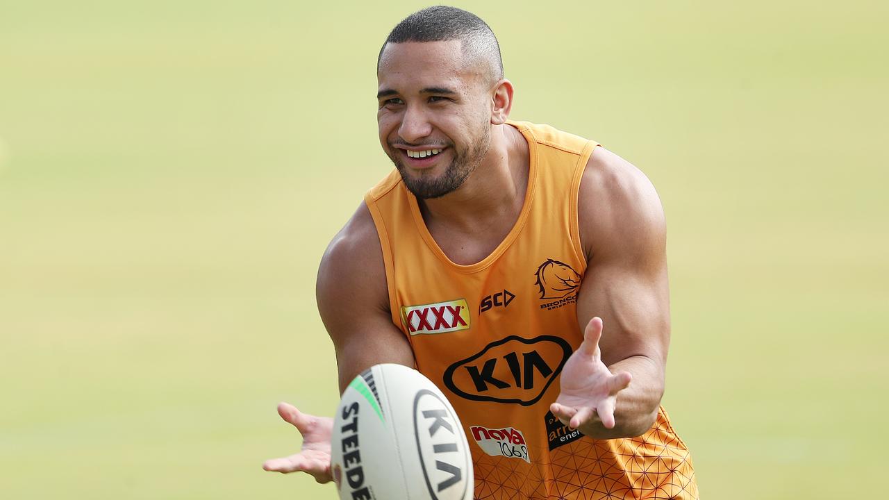 Jamil Hopoate at Broncos training during his time with the club. Picture: Liam Kidston