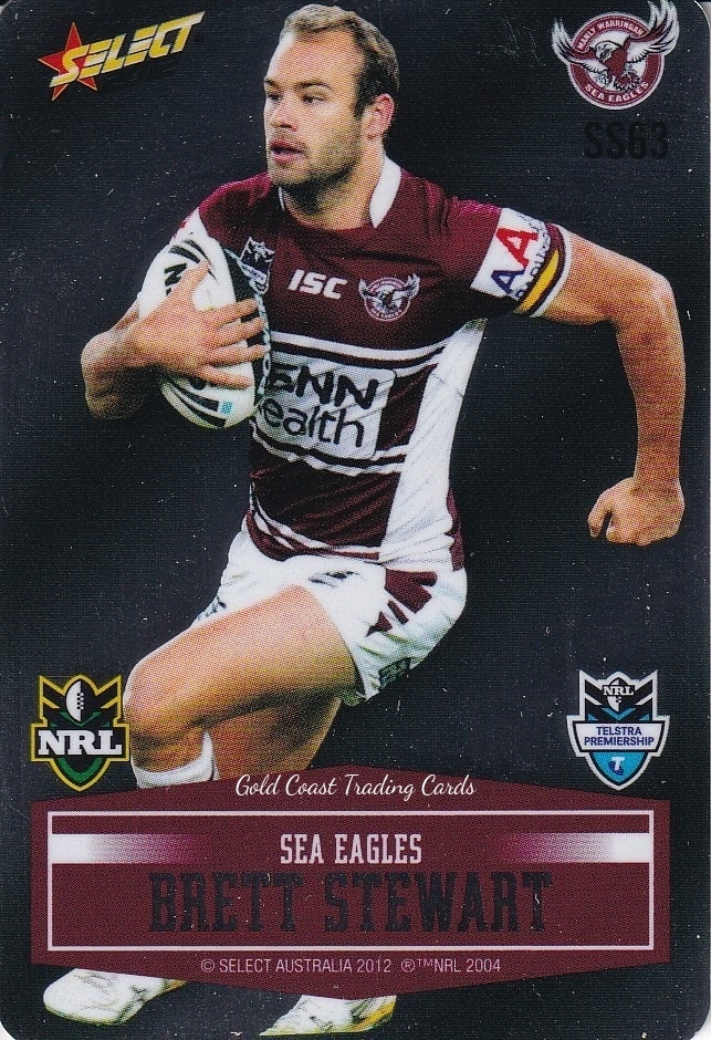 2012 NRL Champions Unpeeled Parallel Card - SS063 Brett Stewart Manly ...