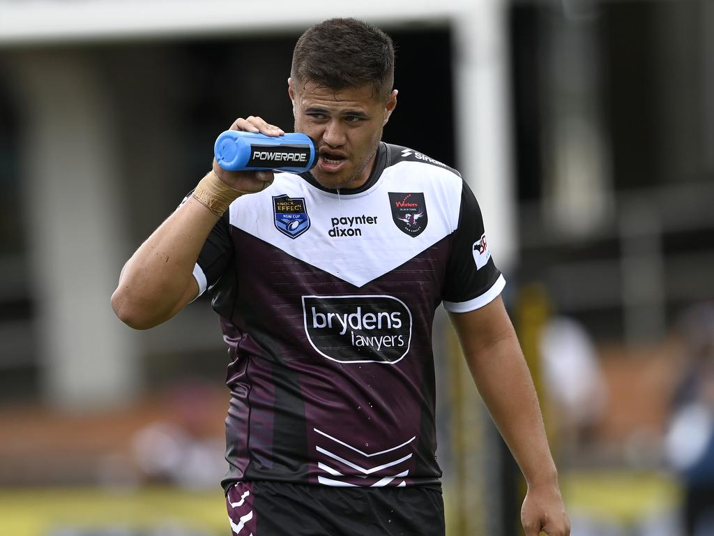 Josh Schuster is stuck in reserve grade at Manly. Credit: NRL Images.